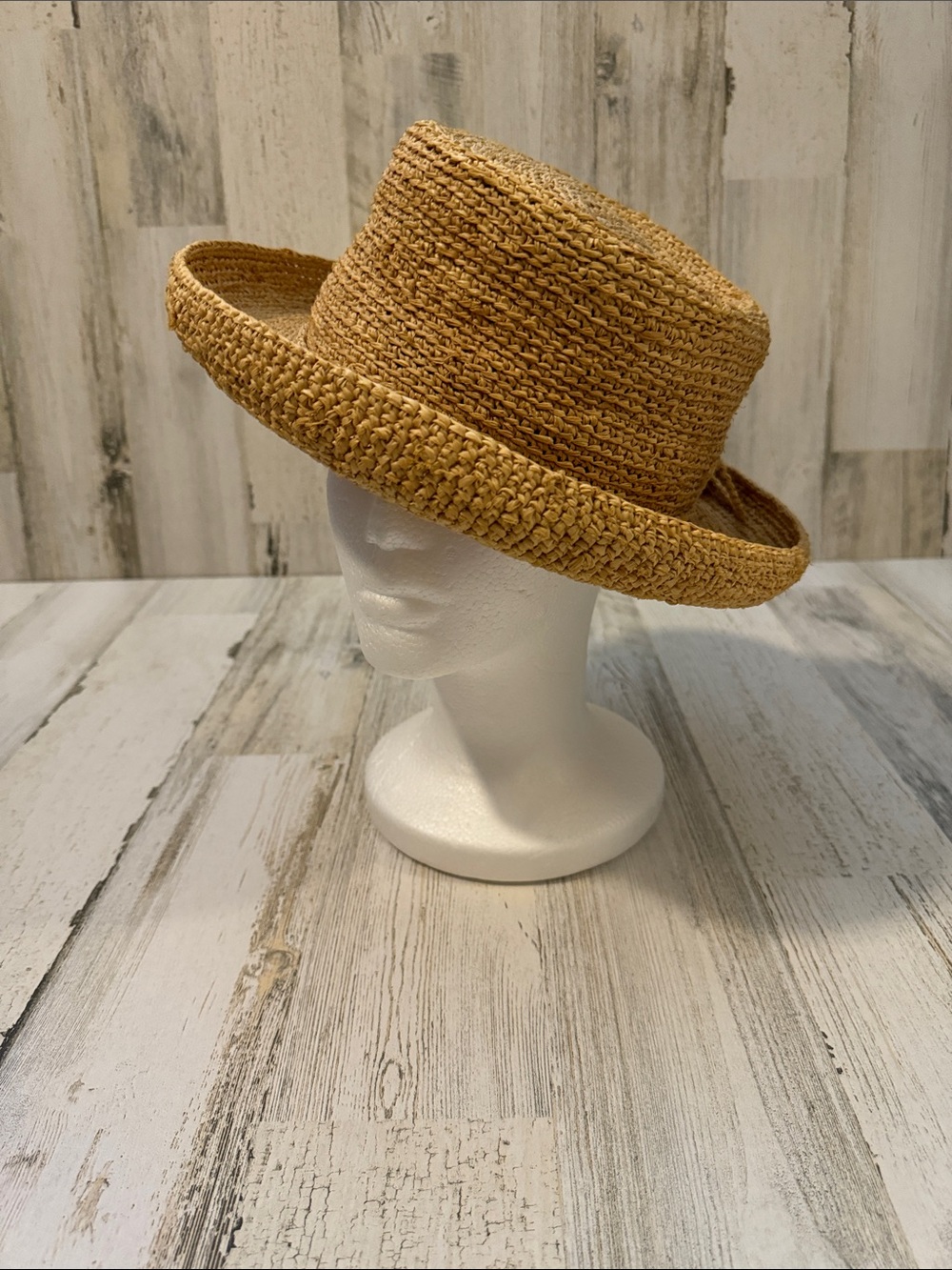 Scala Raffia Natural Fiber Straw Woven Hat
